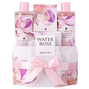 Accentra Water Rose cadeauset voor vrouwen, moeders en dames cocooning set voor badverzorging met rustgevende geur Water Rose