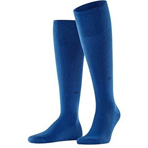 Burlington Heren Leeds lange sokken, ademend, klimaatregulerend, geurremmend, wol, katoen, dun, versterkt, zacht, platte teennaad voor dagelijks gebruik en werk, 1 paar, Blauw (Royal Blue 6051)