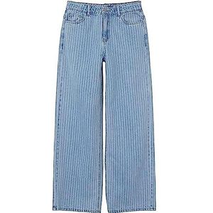 Name It Nlfpinizza Dnm Hw broek met wijde pijpen voor meisjes, Lichtblauwe denim/strepen: fijne strepen