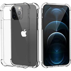 Lugege Case compatibel met iPhone 12 Pro Max, Crystal Clear Cover met Air Cushion Gel Bumper Technology, volledige bescherming telefoonhoes voor iPhone 12 Pro Max