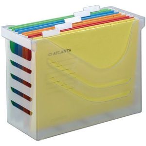 Jalema 2658026000, Silky Touch Office Box, bureaubox met 5 hangmappen, A4, hangmap, wit, transparant, ideaal voor thuis of kantoor