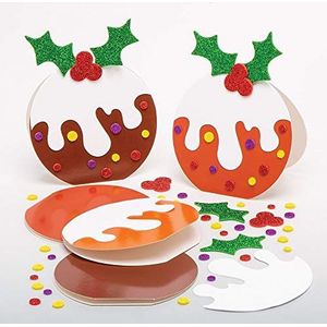 Baker Ross Pudding Kerstkaartenset (6 stuks) – kerstknutselwerk voor kinderen