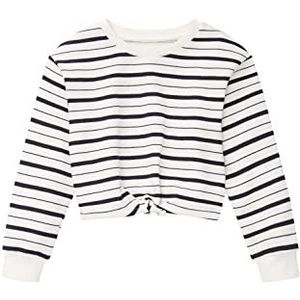 TOM TAILOR Meisjesgestreept sweatshirt 1033216, 30101 - onregelmatige navy witte streep, 128-134, 30101 - Onregelmatige Navy White Stripe
