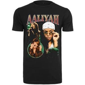 Mister Tee Aaliyah Retro Oversize T-shirt voor heren, zwart.