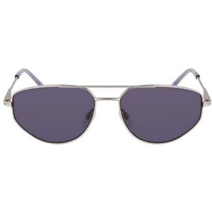 DKNY DK117S Lunettes de soleil pour femme Argent satiné/Kiwi Taille unique, Argent satiné/kiwi, taille unique