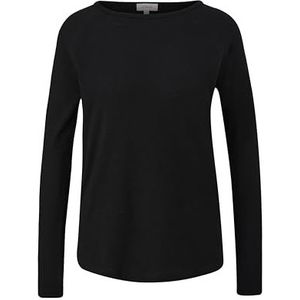 s.Oliver 2137232 T-shirt met lange mouwen voor dames, zwart.