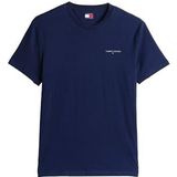 Tommy Jeans TJM SLIM LINEAR CHEST TEE EXT S/S heren T-shirt, blauw, XXL, donkerblauw, XXL, Donker Navy Blauw, XXL