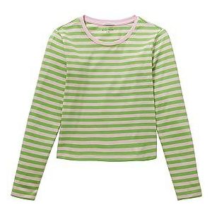 TOM TAILOR T-shirt met lange mouwen voor meisjes met strepen, 32548-groen roze gestreept