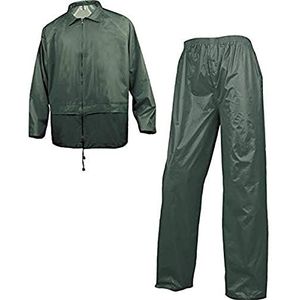 Deltaplus EN400VEGT regenpak 400 van polyester met groene pvc-coating, maat L, Groen