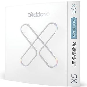 D'Addario XSM1038 Mandoline-snaren met fosforbrons coating XS voor 8-snarige mandoline maximale levensduur glad gevoel licht 10-38