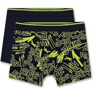 Sanetta Set van 2 boxershorts voor jongens, blauw, hoogwaardige en duurzame jongensslips van katoenmix. Inhoud levering: 2 stuks jongensslips, Blauw