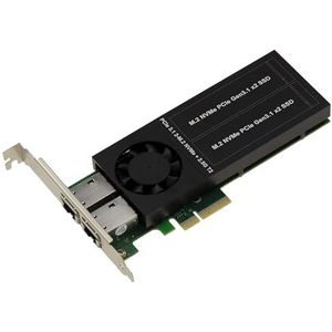 KALEA-INFORMATIQUE PCIe controllerkaart voor pc of NAS met 2 netwerkpoorten 2.5G RJ45 2.5 Gigabit Ethernet en 2 NVMe-poorten met Intel I226-chipset