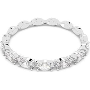 Swarovski Vittore Marquise ring, wit, gerhodineerd metaal, Gerhodineerd metaal, zirkonia, Kristal
