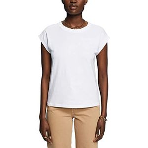 ESPRIT 043ee1k318 T-shirt voor dames, 100 cm/Wit