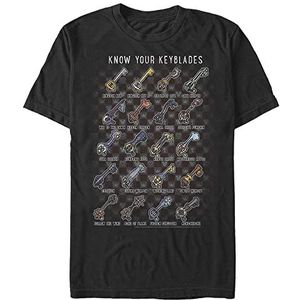 Disney Kingdom Hearts-Keyblades Chart Organic T-shirt, korte mouwen, uniseks, zwart, M, SCHWARZ