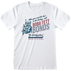 Boba Feet T-shirt voor heren, 100% katoen, trui, T-shirt van het silhouet van Science Fiction Star Wars, print tegen mandalorië., Wit.