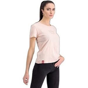 ALPHA INDUSTRIES ML Foil Print Pale Peach Basic T-shirt voor dames, Pale Peach