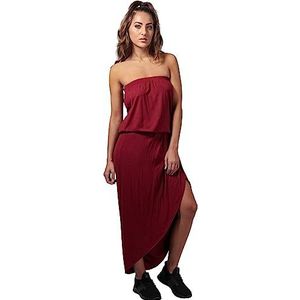 Urban Classics Bandeau damesjurk van viscose (1 stuk), Bordeaux