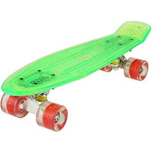 WeSkate Ywhb-35 Skateboard Mini Cruiser 55 cm kunststof met LED en rode wielen met LED en USB