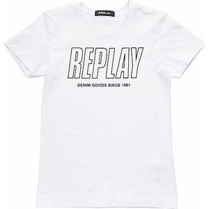 Replay T-shirt voor jongens, wit (001 White)