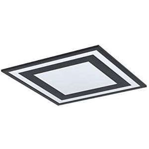 EGLO Savatarila Led-plafondlamp, 1 lichtpunt, moderne woonkamerlamp, keukenlamp van aluminium en kunststof, zwart/wit, L x B, 45 cm