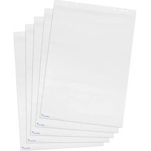 Rocada Papierblok voor wit vel | universeel papierblok voor whiteboards met schildersezel | gatsysteem | 70g | 5-pack