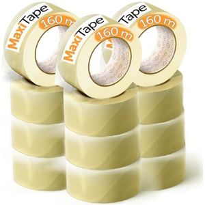 OFITURIA Transparante verpakkingstape voor het verpakken van kartonnen verzenddozen, bruiloft, veilig verpakkingsproduct (36 mm x 160 m, transparant, 12 rollen)