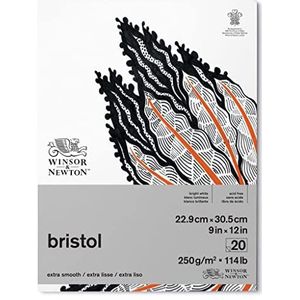 Winsor & Newton Papier, Bristol Block 250 g, 22,9 x 30,5 cm, 20 vellen, 5 cm