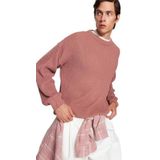 Trendyol Pull en tricot à col rond pour homme, rose séchée, S, Rose séchée., S