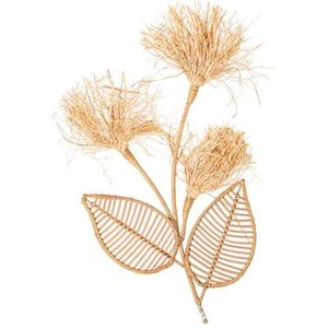 Alexandra House Living Rotan wanddecoratie natuurlijke vezels bloem 33 x 65 cm