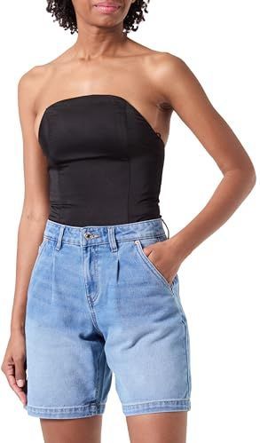 VERO MODA Vmevelyn Lr Gu3209 Lange denim shorts voor dames, Lichtblauw jeans