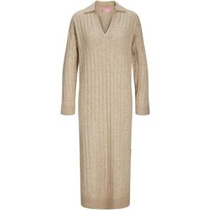 JACK & JONES Jxozzy Robe en tricot à col polo pour femme, Blanc cassé, XS