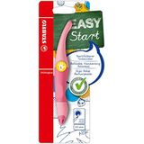 Stabilo Easy Original Rollerball Pen voor linkshandigen in rozig rouge, één pen, blauwe inkt (wisbaar) inkt, inclusief cartridge