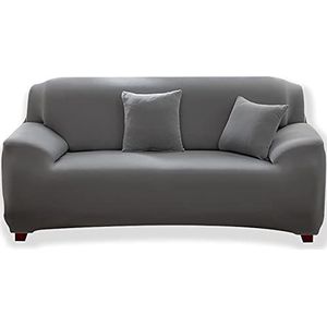 Teynewer 1 x rekbare bankovertrek, elastische stof, minimalistische stijl, universele pasvorm, hoes voor fauteuil, bank, hoes voor meubels (4-zits, grijs)