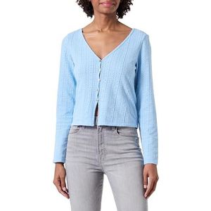 PIECES Pckelma Ls Cardigan Bc T-shirt met lange mouwen voor dames, Blue Bell.