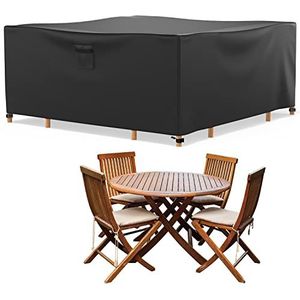 Mrrihand Beschermhoes voor tuinmeubelen - Waterdicht - 150 x 150 x 75 cm - 600D - Heavy Duty - Winddicht - Voor tuinmeubelen, tafels en stoelen