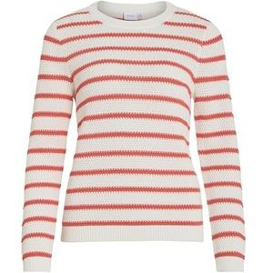 Vidalo Noos gebreide top L/S strepen, wit Alyssum, L, Witte Alyssum