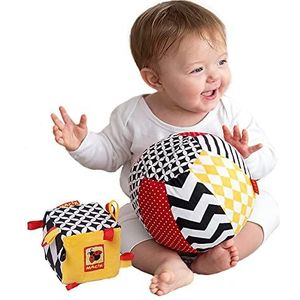 Cadeau voor geboorte MACIK 2 set – sensorische bal voor baby's – activiteitskubus – Montessori baby – speelgoed voor baby's – speelgoed voor baby's – speelgoed voor baby's 1 jaar