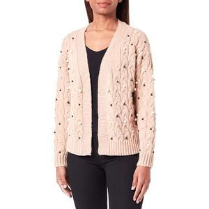 faina Cardigan en tricot pour femme, beige, XL-XXL