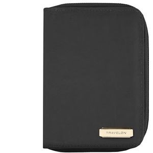 Travelon Uniseks portemonnee voor volwassenen met ritssluiting (alleen bagage) met RFID-blokkering, zwart., One Size, RFID blokkerende portemonnee met rits