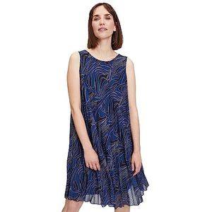 Cartoon Robe plissée sans manches pour femme, Bleu foncé, 42