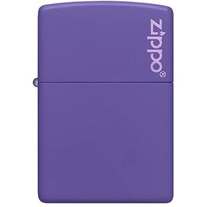 ZIPPO Zippo logo en vlammen - Paars Matt - Laser Engrave en Color Image - Stormaansteker navulbaar in hoogwaardige geschenkdoos - One Size 49454-095114