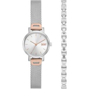 DKNY Soho NY6684SET Dameshorlogeset met drie wijzers, Milanees mesh, met armband, meerkleurig, armband, Meerkleurig, armband