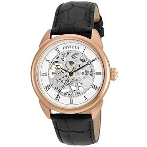 Invicta Specialty - Mechanisch herenhorloge van roestvrij staal - 42 mm, Roségoud, zwart., Riem