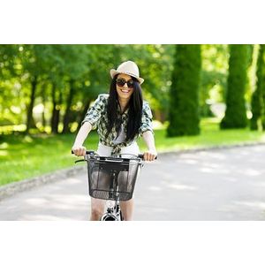 Beeper - Zwarte metalen mand voor fietsen en scooters, houder voor bevestiging van het stuur voor fietsen