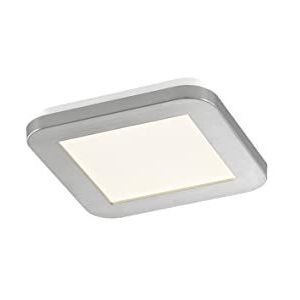 Fischer & Honsel Gotland plafondlamp nikkel mat acrylglas wit L 17cm breedte 17cm diepte 3cm dimbaar 1x LED 8.5W 3000K 850lm EEG F 21232