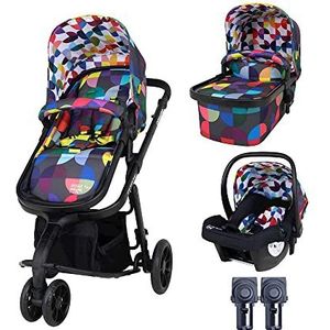 Cosatto Giggle 3-in-1 reissysteem vanaf geboorte tot 18 kg, kinderwagen, babykuip en autostoel 0+, licht, compact en eenvoudig op te vouwen, inclusief gratis regenhoes (kaleidoscoop)