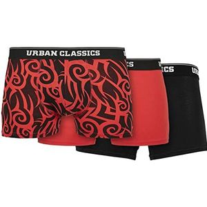 Urban Classics 3 stuks boxershorts voor heren, van biologisch katoen, maat S tot 5XL, Tron Aop + Wit + Zwart