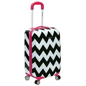 Rockland Safari hardcase koffer, roze chevron, Carry-On 20-Inch, safari hardside spinner wiel