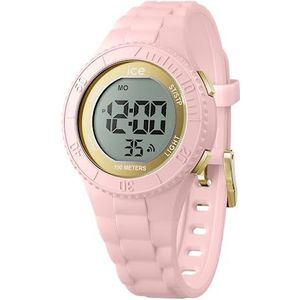 Ice-Watch - ICE digit zwart goud - zwart meisjeshorloge met kunststof band - 021607, Roze en goud., riem